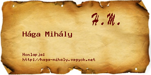 Hága Mihály névjegykártya